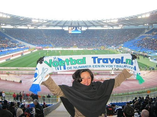 Mevrouw Vos tijdens de wedstrijd